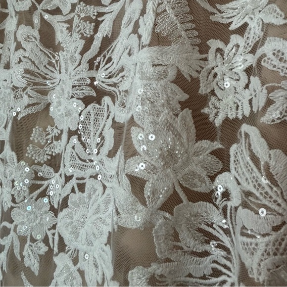 NWT Monica Loretti Luminosa 8232 Fit & Flare Cutout Back Wedding Dress Size 14 - Picture 6 of 12